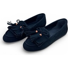 Patron Shoes Püsküllü Süet Kadın Babet