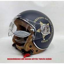 Nero Yarım Kask Tk-06 Mat Antrasit Renk Yıldız - Şefaf Vizörlü