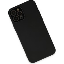 Özssay iPhone 12 Pro Kılıf Lansman Glass Kapak - Siyah
