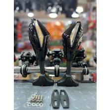 EAYMOTO Rks R250 -Cbr-Pulsar Rs Uygun Racing Cbr Model Kayar Sinyalli Ayna Seti Siyah Renk Arasmto