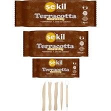 Şekil Kil Hamuru Seti 1 kg + 500 gr + 250 gr + Ebuşuar Seti 5’li