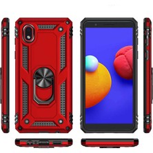 Özssay Galaxy A01 Core Kılıf Sofya Yüzüklü Silikon Kapak - Gold