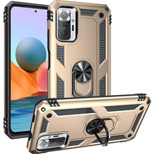 Özssay Redmi Note 10 Pro Kılıf Sofya Yüzüklü Silikon Kapak - Gold