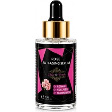 Mor&pembe Rose Anti-Aging Serum, Retinol, Kollajen ve Niacinamide ile Gece Bakım Serumu, 30 ml