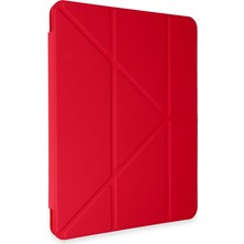 Özssay Pad 6 Kılıf Kalemlikli Mars Tablet Kılıfı - Kırmızı