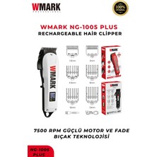 Wmark NG-1005 Şarjlı Saç Kesme Makinesi Beyaz| Ergonomik Tasarım, Sessiz Motor