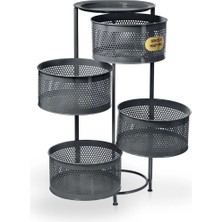Metes Kitchen Yana Açılır Metal 4 Bölmeli Sebzelik Meyvelik Patates Soğanlık