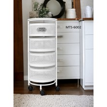 Metes Kitchen Yana Açılır Metal 4 Bölmeli Sebzelik Meyvelik Patates Soğanlık