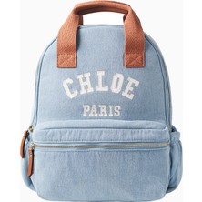 Chloe Chloé Kids Logolu Deri Detaylı Kız Çocuk Kot Sırt Çantası