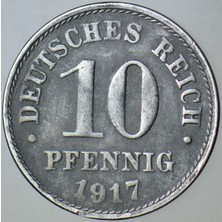 Banknoting Almanya 10 Pfennig 1917 A. Km 20.