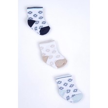 Cocole Socks Erkek Bebek Soket Çorabı 3’lü Set – Pamuklu Otantik Desenli
