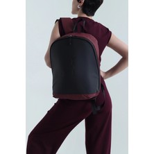 Clodi Bordo Fermuarlı Yazı Detaylı Kadın Sırt Çantası
