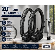 Servis 20X1.95 Dış Lastik (Throne) Bisiklet Lastiği ve Iç Lastiği  (2 Adet Dış Lastik + 2 Adet Iç Lastik+ 1 Adet Bisiklet Pompası)
