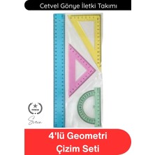 Svein #cetvel 4'lü Geometri Çizim Seti Şeffaf Renkli Cetvel Gönye Iletki Takımı Okul Öğrenci Teknik Resim Matematik Ölçüm Kırtasiye Eğitim Araçları Dayanıklı Hassas Çizim Ekipmanı#