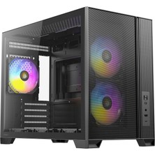 Antec Flux M Kompakt Micro-Atx Oyuncu Kasası - 6x Pwm Fan Dahil - Flux Hava Akışı Platformu - 3mm Temperli Cam - USB Type-C 3.2 Gen2 10GBPS - 360MM Radyatör Desteği - Gpu Braketi Dahil
