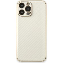 SDT Newface Apple iPhone 13 Pro Max Kılıf Coco Karbon Silikon - Beyaz