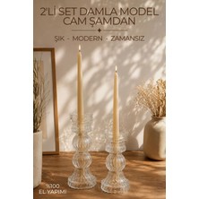 Nandy Home 2’li Set Damla Model Cam Şamdan & Dekoratif Vazo