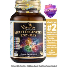 Kiperin Multi Digestive Enzymes | Şişkinlik ve Hazımsızlık Destek | Laktoz & Gluten Intolerans | 60 Kapsül