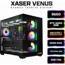 Xaser Venus X90 Ryzen 7 9800X3D 32GB Ddr5 Ram 1tb M.2 Nvme SSD 8gb RTX5060 Sıvı Soğutmalı Oyuncu Bilgisayar