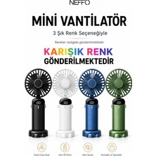 Neffo Mini Klima LED Göstergeli Şarjlı El Fanı Vantilatör 5 Kademeli Hız Serinletici Fan