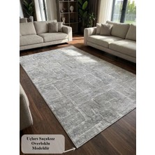 NarStore Home Aksu Stan Gri Kaymaz Tabanlı Kesme Kabartmalı Salon Koridor Mutfak Yıkanabilir Halı