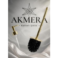 UltraMint Modern Gümüş Sıvı Sabunluk ve Wc Fırça Kulp Seti