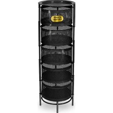 Metes Kitchen Yana Açılır Metal 5 Bölmeli Sebzelik Meyvelik Patates Soğanlık