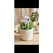 GIFT MALL Mini Ağaç Evi - Dekoratif Saksı Süsü (Aparatlı)