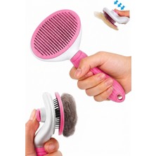 Hayal Patishop Kendini Temizleyen Kedi Köpek Tüy Toplama Tarağı Pembe Ergonomik Pet Bakım Fırçası