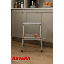 Asvera 2+2 Çift Çıkışlı A Tipi Katlanabilir Profil Merdiven - Çift Taraflı Galvanizli Merdiven
