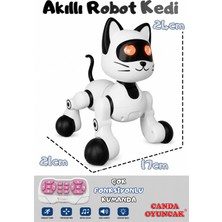 Canda Oyuncak Uzaktan Kumandalı Beyaz Şarjlı Interaktif Eğitici ve Öğretici Interaktif Akıllı Robot Kedi Beyaz