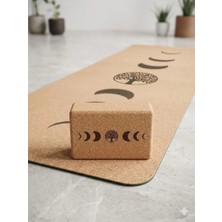 Lovely Bird  Tpe Üzeri Mantar Kaplama Yoga Matı  2 adet Yoga blok set