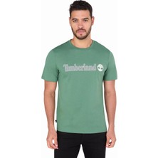 Timberland Linear Logo Short Sleeve Tee Erkek Yeşil Tshirt TB0A5UPQA6Z1