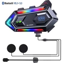Gogo Premium Universal Motosiklet Kask Intercom Bluetooth Rgb Işıklı  GG-2004