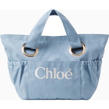 Chloe Chloé Kids Logolu Deri Detaylı Kız Çocuk Kanvas Çanta