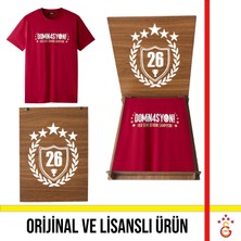 Galatasaray Lisanslı 2026 Şampiyonluk Dominasyon Kırmızı Tişört 26 Şampiyonluk Kutulu
