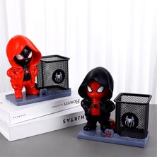 Keyfim Shop Spıderman Pen Figürlü Masaüstü Kalemlik - Siyah Siyah
