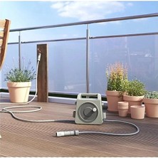 Trendinyeri Verve Mikro Hortum Makarası 10 Metre Gri – Sprey Başlıklı, 2 Bağlantı Aparatlı Bahçe Hortumu Seti