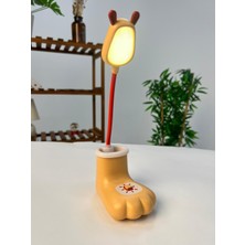 Favora Kedi Patili Masa Üstü Çocuk Lambası - Turuncu