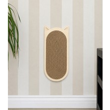 Nuvori Özel Tasarım Kedi Tırmalama Tahtası | 45CM X20 cm Doğal Ahşap ve Jüt Ip | Minimalist Dizayn ve Şık Görünüm