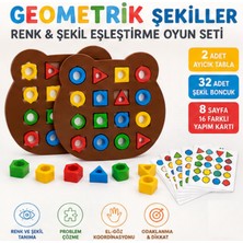 LRS Store 2 Li Set Oyuncak Geometrik Şekiller Renk Şekil Eşleştirme Lineup Bul Sırala Öğren Eğitici Montessori
