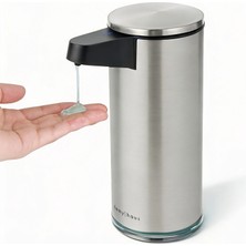 Demy Haus Sensörlü Şarj Edilebilir Sıvı Sabunluk Paslanmaz Çelik Metalik Gri | Otomatik Temassız Dispenser