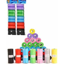 20 Rulo (300 Adet) Renkli Köpek ve Kedi Kaka Poşeti | Dayanıklı Atık ve Çöp Torbası, Taşınabilir Poop Bag Set