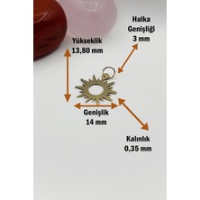 Diamine Pırlanta 14 Ayar Altın Mini Güneş Yonca Kolye Ucu