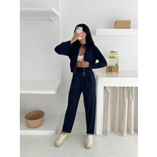 Win Moda Kadın Eşofman Takımı - Günlük Takım - Geniş Manşetli Fermuarlı Alt Üst TAKIM-2576
