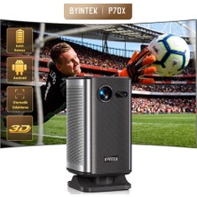 Byintek P70X 1080p Full HD 300ANSI Taşınabilir DLP Projeksiyon Cihazı - TOF lazer otomatik odaklamalı, entegre 10000mAh bataryalı, 50000 saat LED kullanım ömrüne sahip mini Android projeksiyon cihazı
