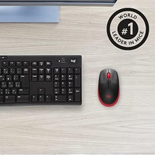 Teknollojia M190 Kablosuz Fare, Iki Elle Kullanım Için Kavisli Tasarım, 18 Ay Pil Ömrü Artı Güç Tasarrufu Modu, USB Alıcısı, Geniş Tekerlek ve Tuşlar Sayesinde Hassas Kontrol - Kırmızı