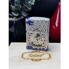 Chief Oyma Gövdeli Şans Bulutları Motifli Benzinli Metal Çakmak- Koleksiyonluk Premium Seri