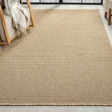 Pera Halı Koyu Bej Jüt Hasır Görünümlü Modern Halı - L664BJBO