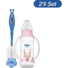Wee Baby Klasik Kulplu Pp Biberon 270 ml - Pembe (Temizleme Seti)